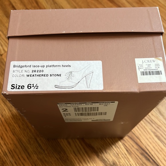 NIB - J.Crew 2010 - Italian Leather Bridgeford Lace-Up Platform Heels - Picture 8 of 8
